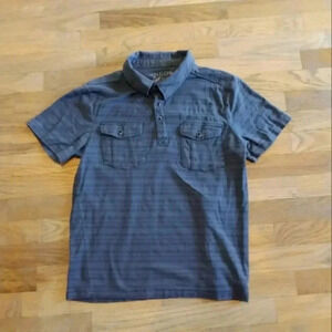 Vintage JNCO Polo Shirt 85 Gray Black Youth Large